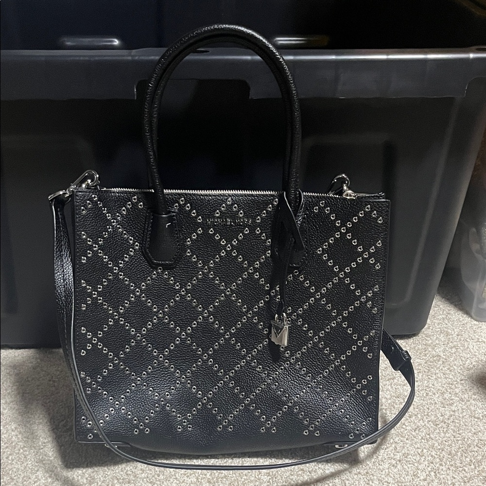 MICHAEL Michael Kors Black Studded Shoulder Bag